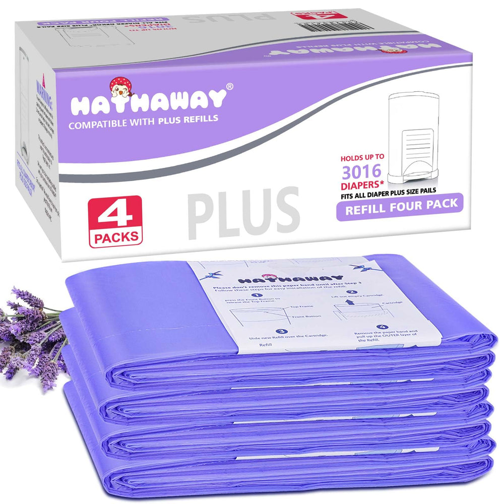 MED lavender-scent refills packaging for Dekor Plus pails keeps nursery fresh