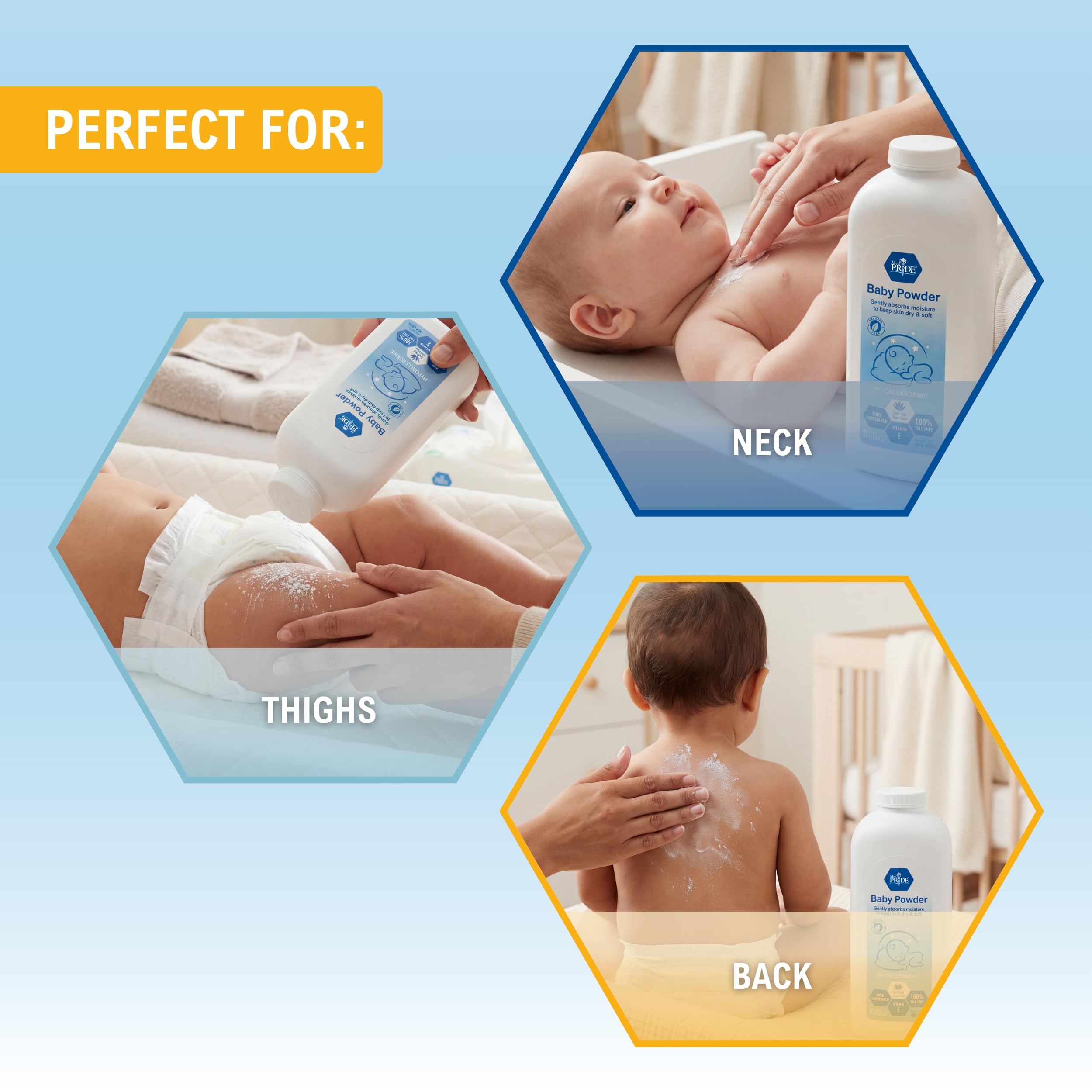 Powder used for daily baby care and diaper changes
