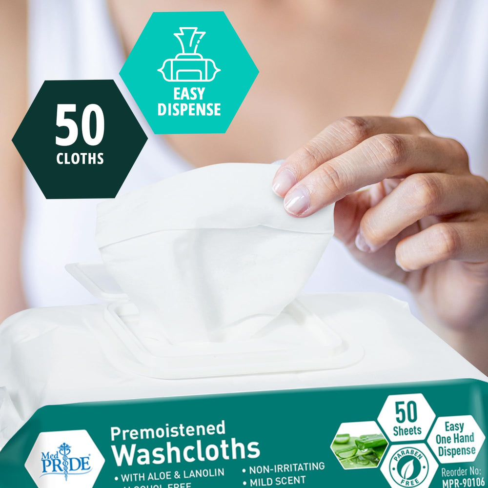 MED PRIDE makeup removal washcloths for gentle, efficient cleansing.