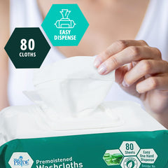 MED PRIDE premoistened disposable wipes shown for convenient bathroom hygiene.