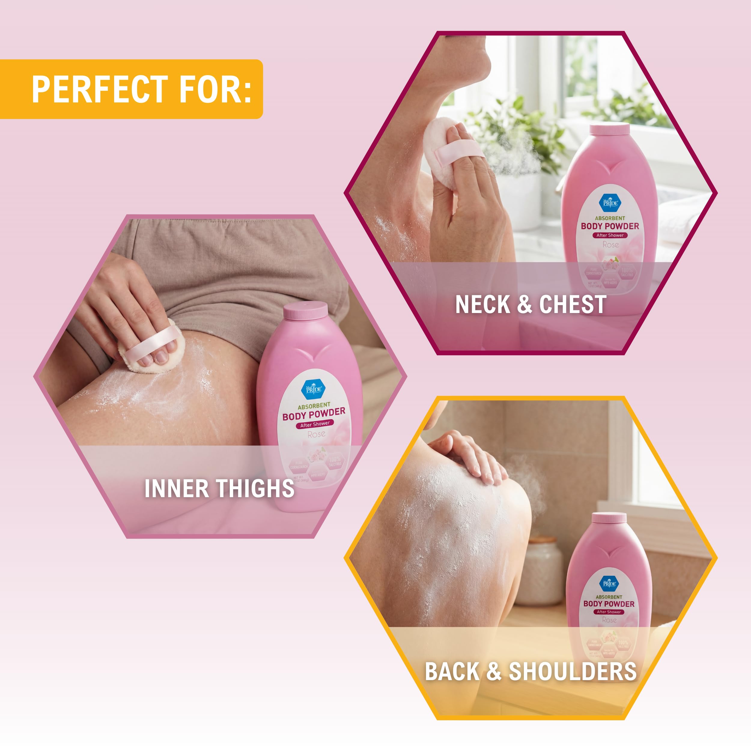 MED PRIDE Rose label close-up shows 13-ounce size and cruelty-free claim.