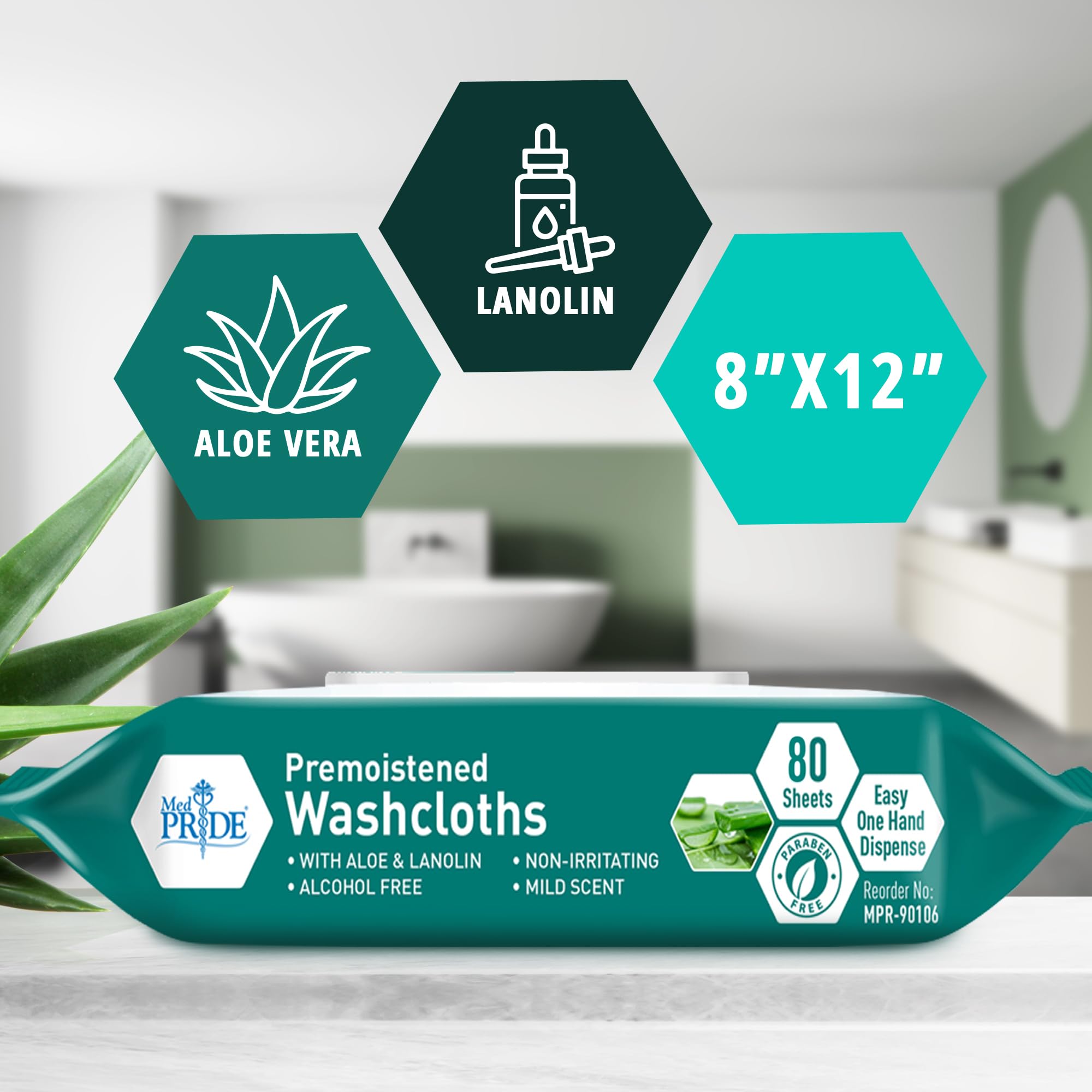 Disposable convenience for quick cleanup with MED PRIDE premoistened washcloths
