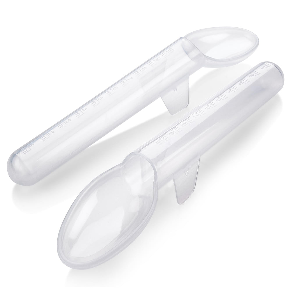 MEDca calibrated spoon with wide mouth for precise pediatric dosing.