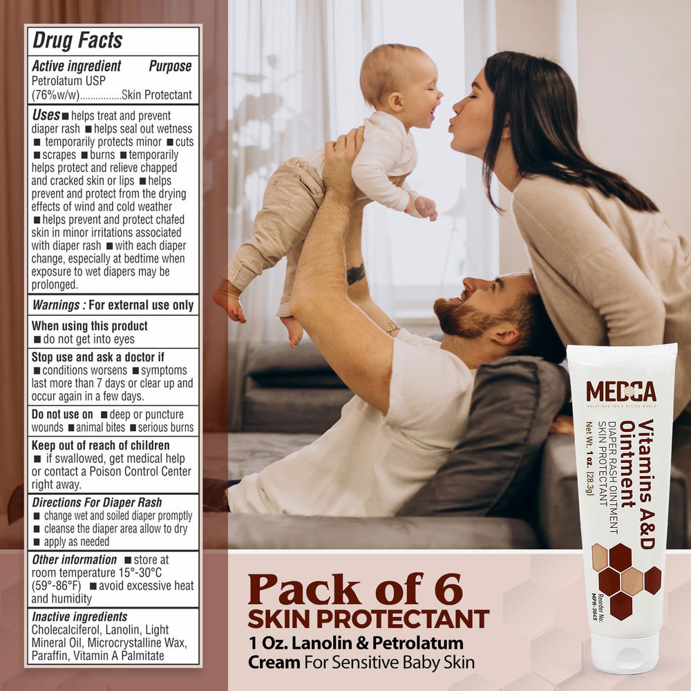 MEDca gentle formula supports sensitive skin in newborns and toddlers.