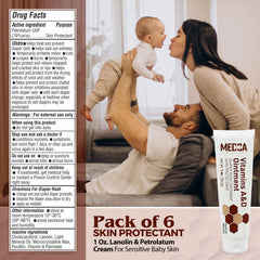 MEDca gentle formula supports sensitive skin in newborns and toddlers.