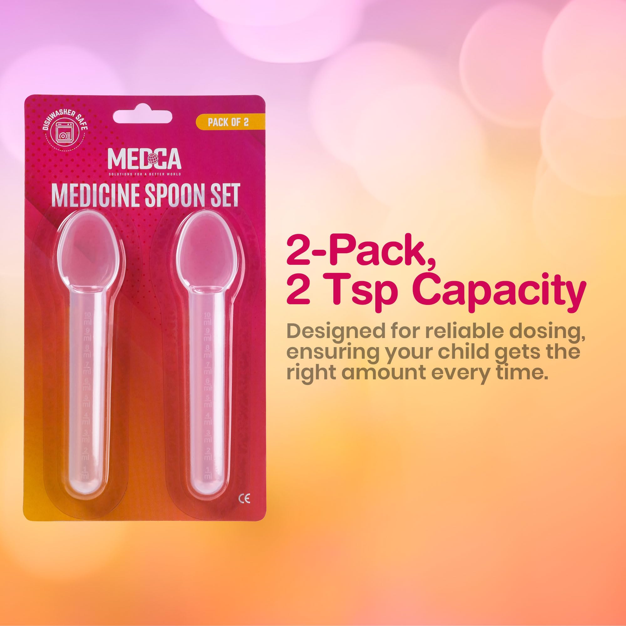 MEDca hygienic, dishwasher-safe spoon promotes easy cleaning after dosing.