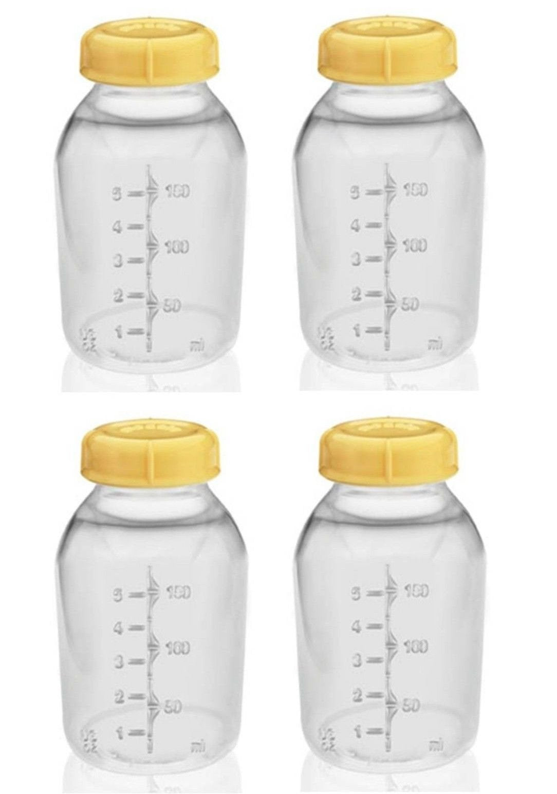 Medela bottle with lid for breast milk storage, leak-proof 5 oz capacity.