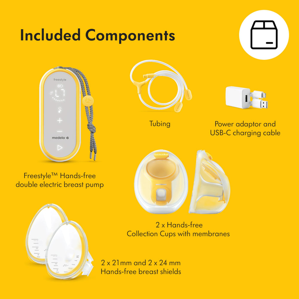 Medela Freestyle dual pump for efficient expression in various settings.