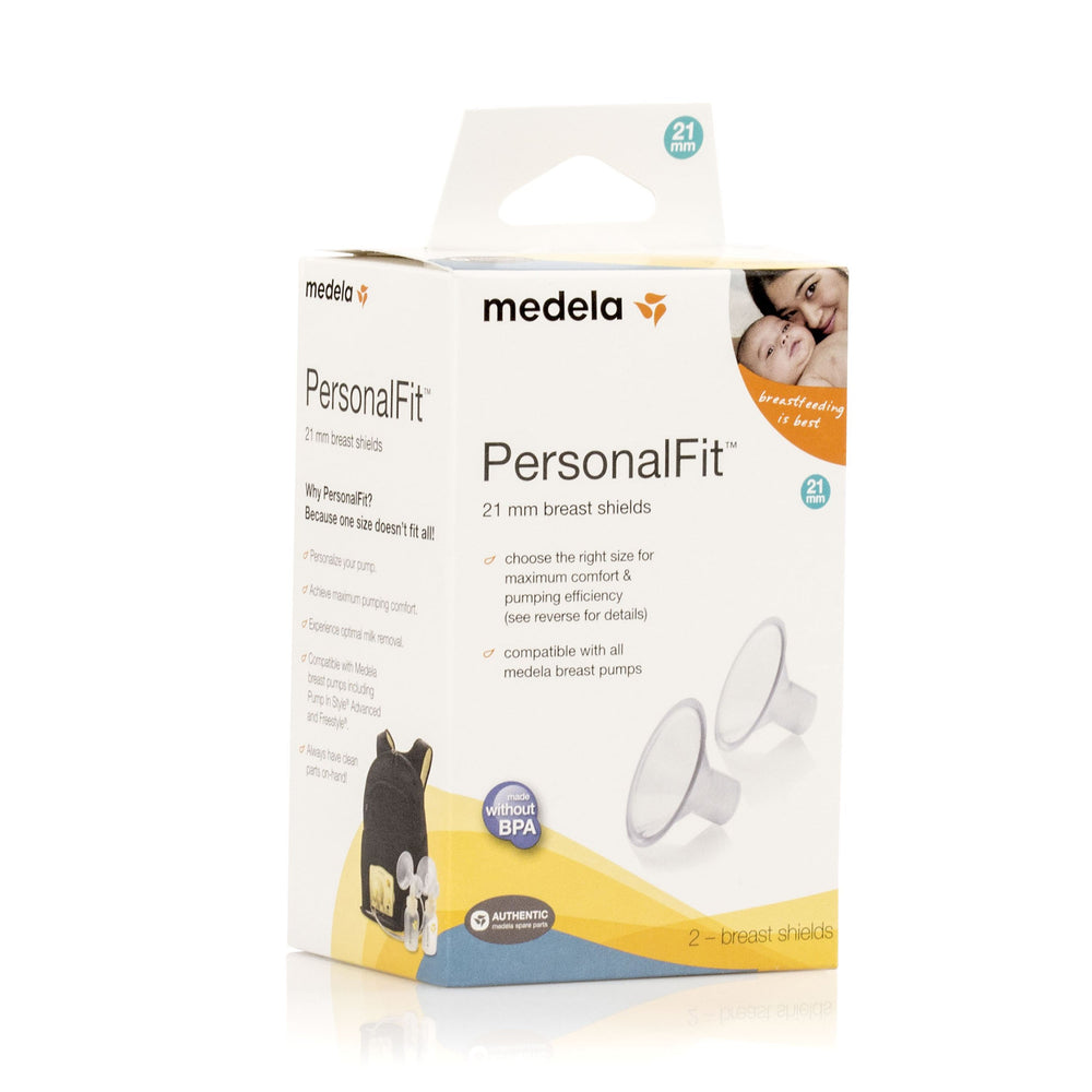 Medela PersonalFit 21mm shield side view showing ergonomic grip