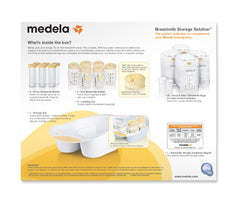 Medela pump-and-save bags with adaptors ready for portioned storage.