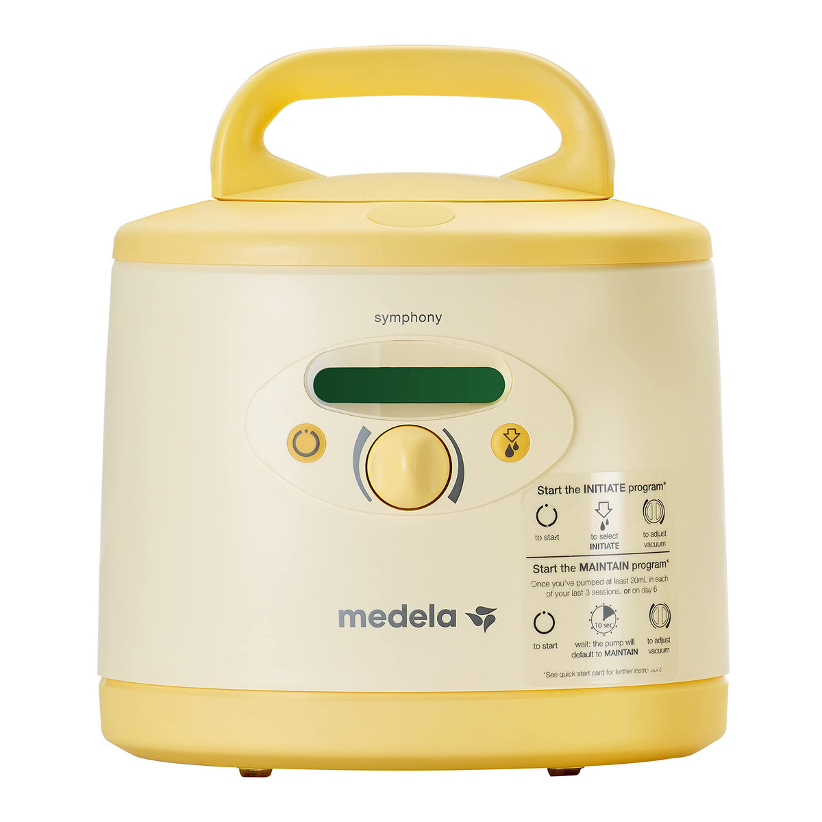 Medela Symphony Plus breast pump front view showing core components for home use.