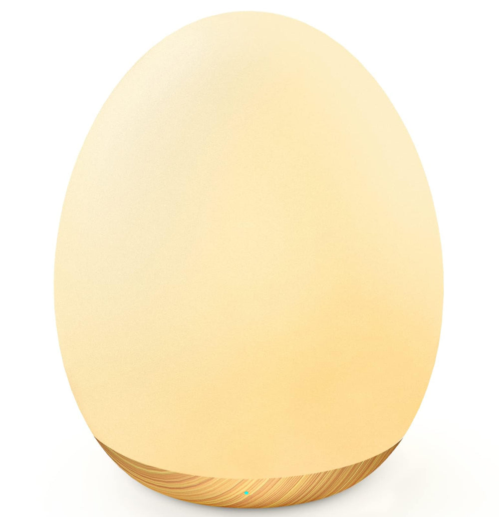MediAcous egg night light color cycle for bedtime ambience.