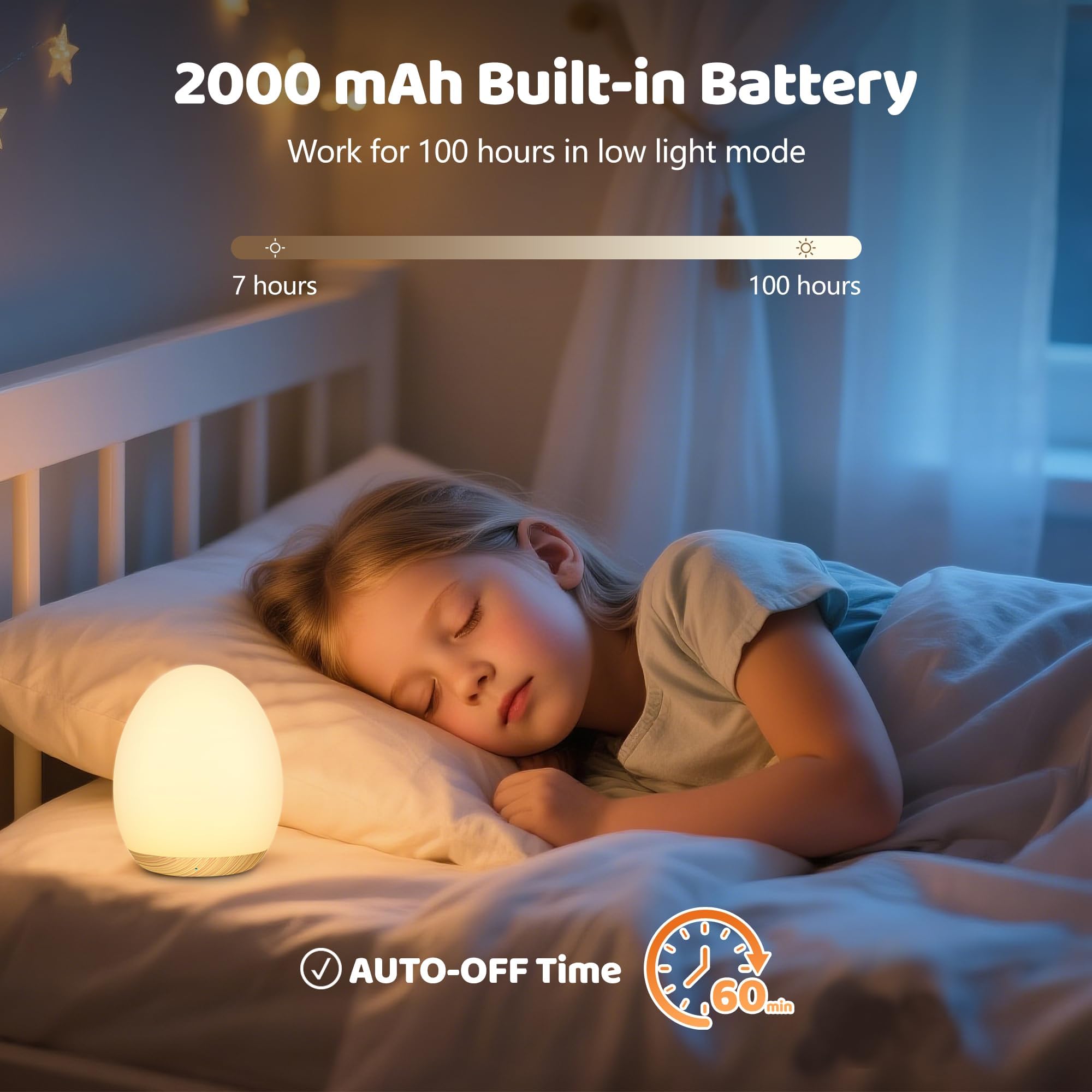 MediAcous 1H timer feature saves energy after bedtime.