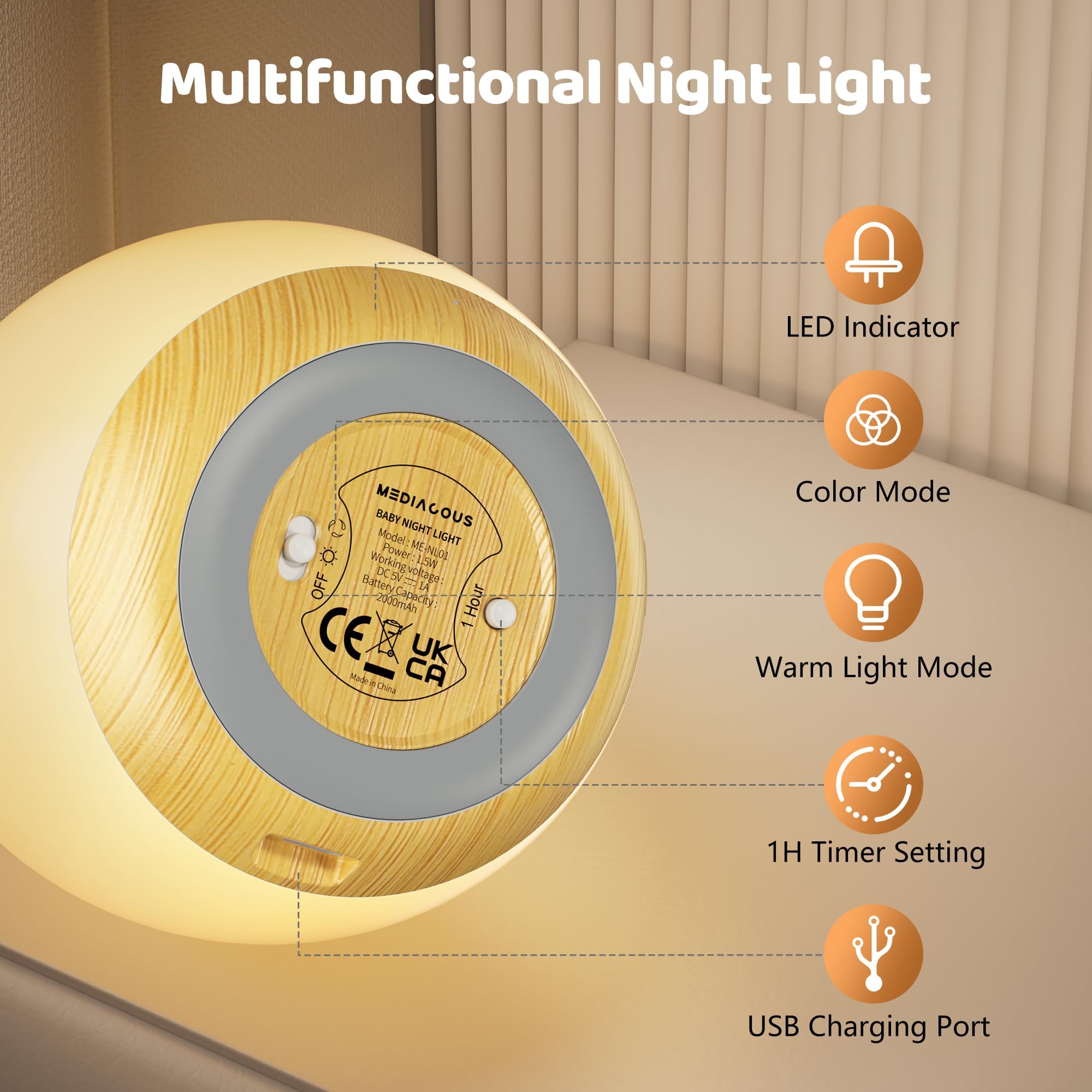 MediAcous anti-blue LED safe lighting for babies and kids.