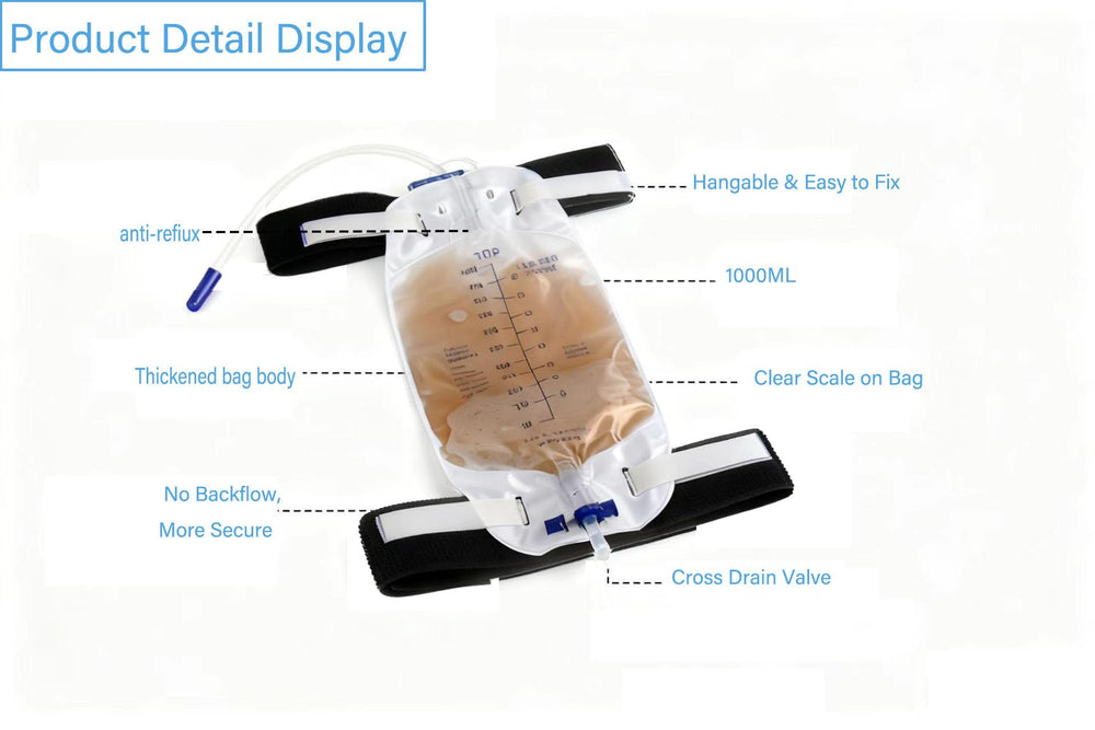 Clear ml scale helps caregivers monitor urine output at a glance