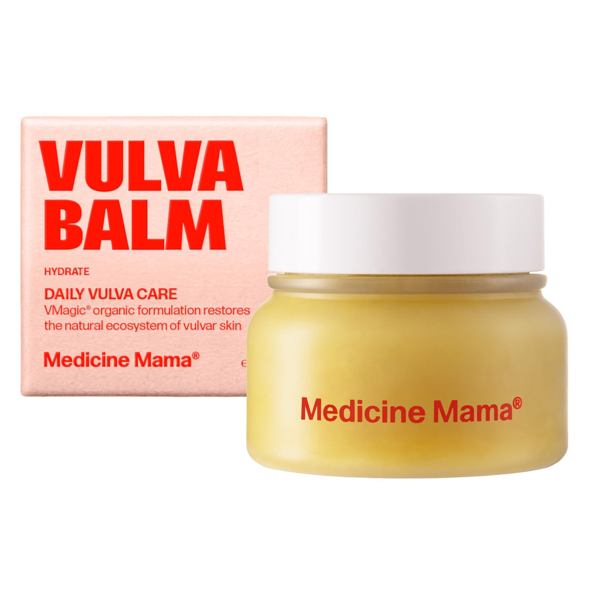 Medicine Mama's VMAGIC vulva balm jar close-up for intimate skin hydration.