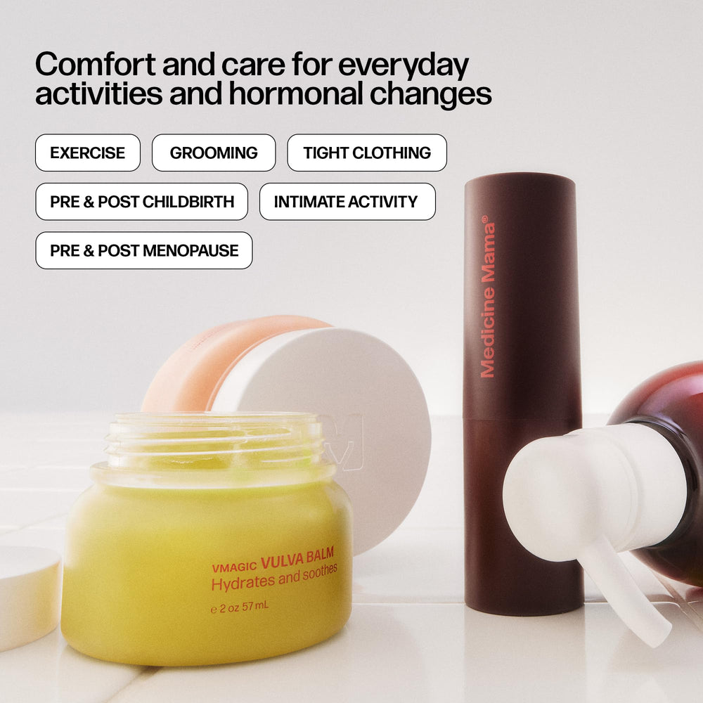 VMAGIC packaging emphasizes hormone-free, non-irritating formula for external use.