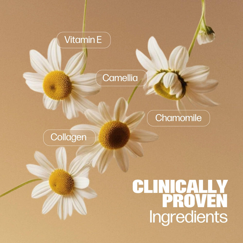 Chamomile and collagen ingredients in Medicine Mama's Vmagic