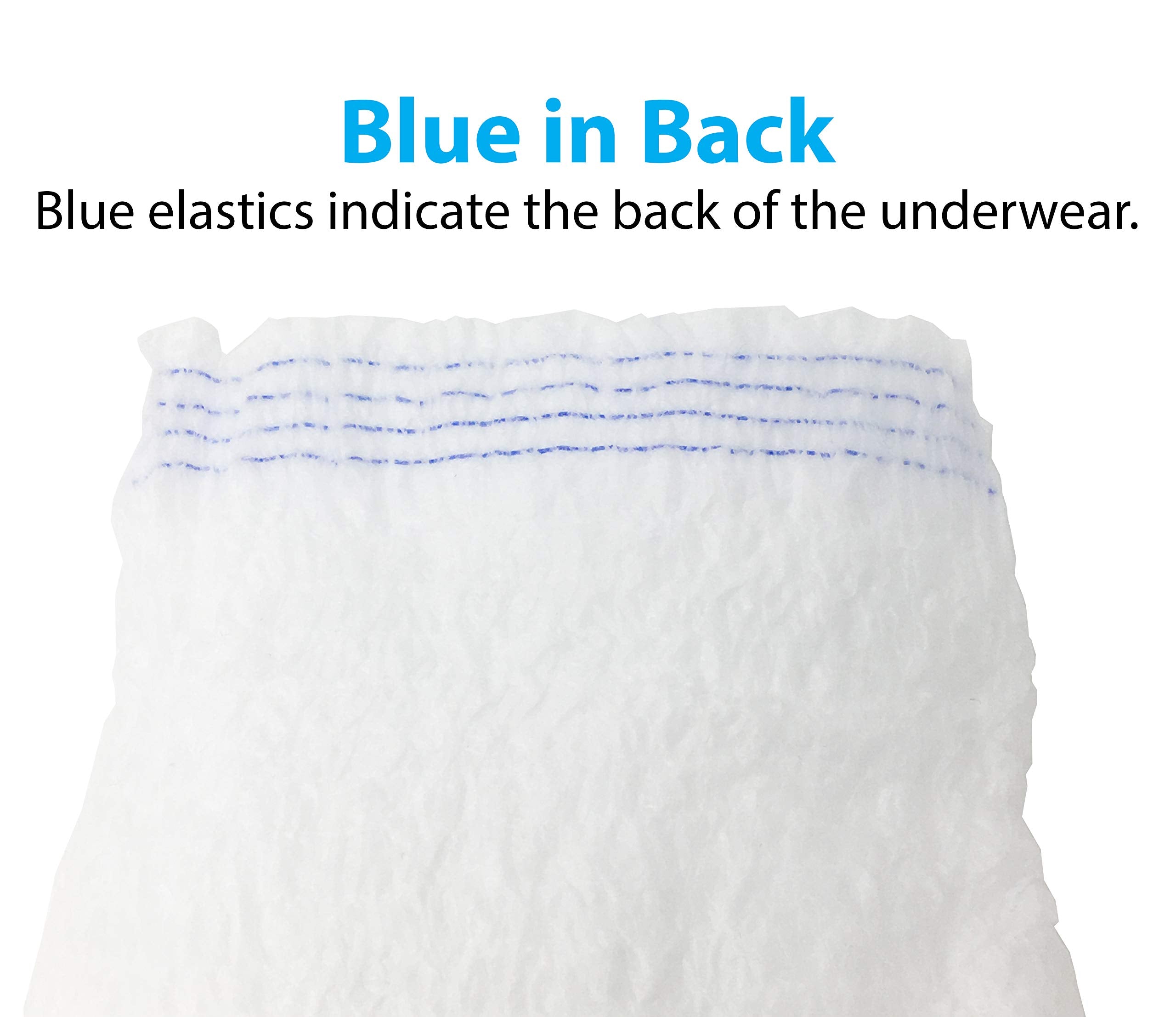 Medline FitRight backsheet with size print for quick size identification.