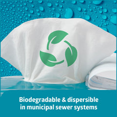 Wipes disperse like toilet paper, safe for sewer systems after disposal.