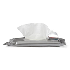 Medline ReadyFlush PROTECT wipe demonstrates a skin-protection option with dimethicone.