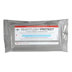 Medline ReadyFlush wipes pack front view for quick, flushable cleansing.