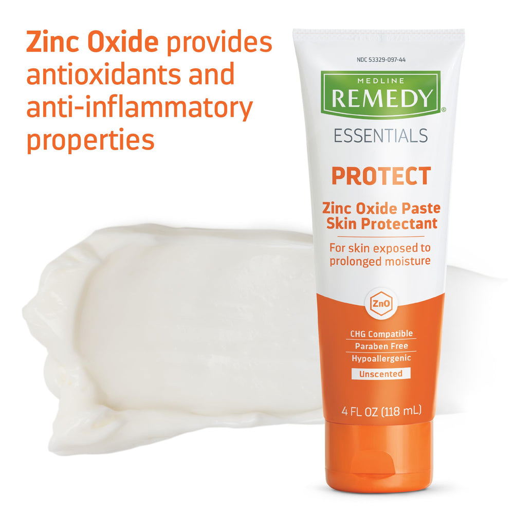 Medline Remedy Essentials barrier paste being applied to skin shows protective layer