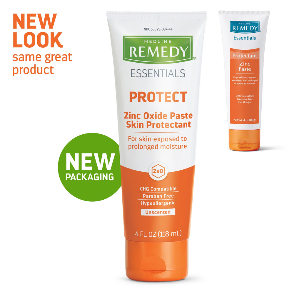 Medline Remedy Essentials zinc-oxide paste tube side view for diaper rash care