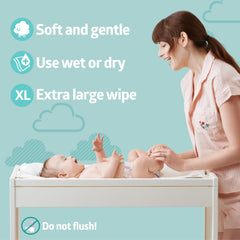 Soft spun fabric in Medline Ultrasoft cloths, gentler than reusable cloths for comfortable cleansing.