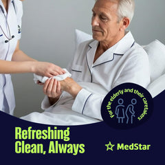 MedStar fragrance-free wipes are gentle on sensitive skin during hygiene routines.