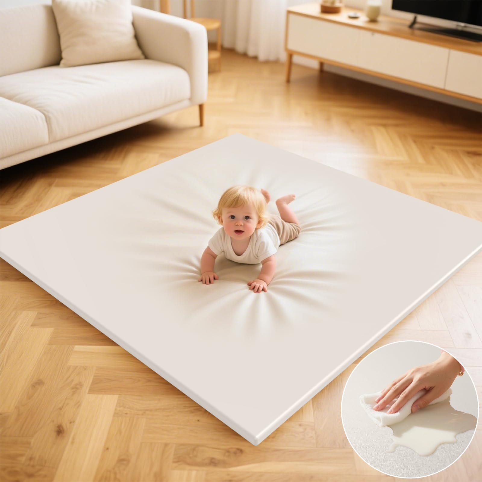 Meehuan Baby Play Mat with cushioning for soft crawling sessions.