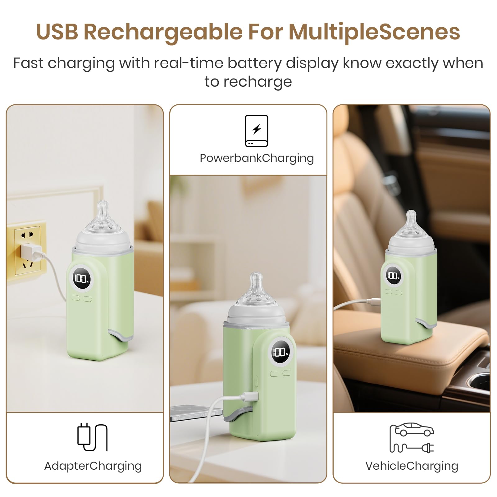 Meehuan bottle warmer precision temperature displays real-time heat level.