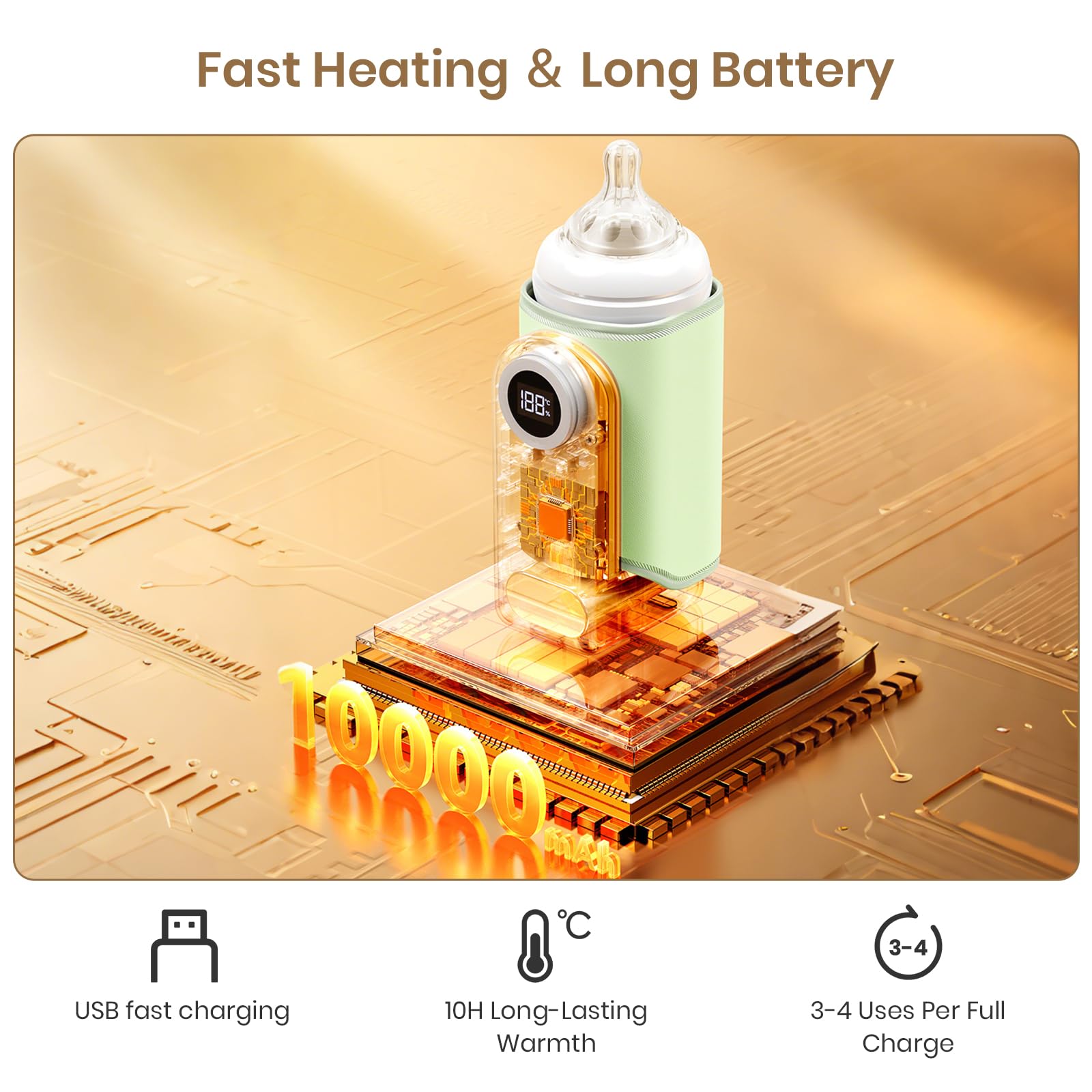 Meehuan bottle warmer universal fit adjusts to various bottle sizes.