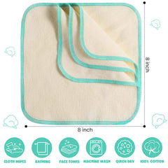 Meekoo reusable flannel baby wipes 8x8 inch for easy washing