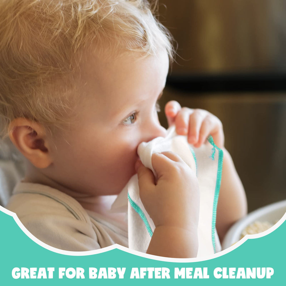 Meekoo blue-edge wipes are machine washable and dryer-friendly for everyday reuse