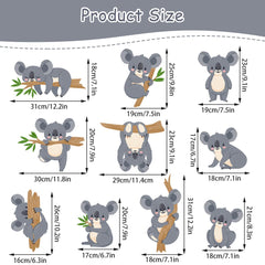 MEFOSS baby room decor enhances walls with waterproof, colorfast koala illustrations.