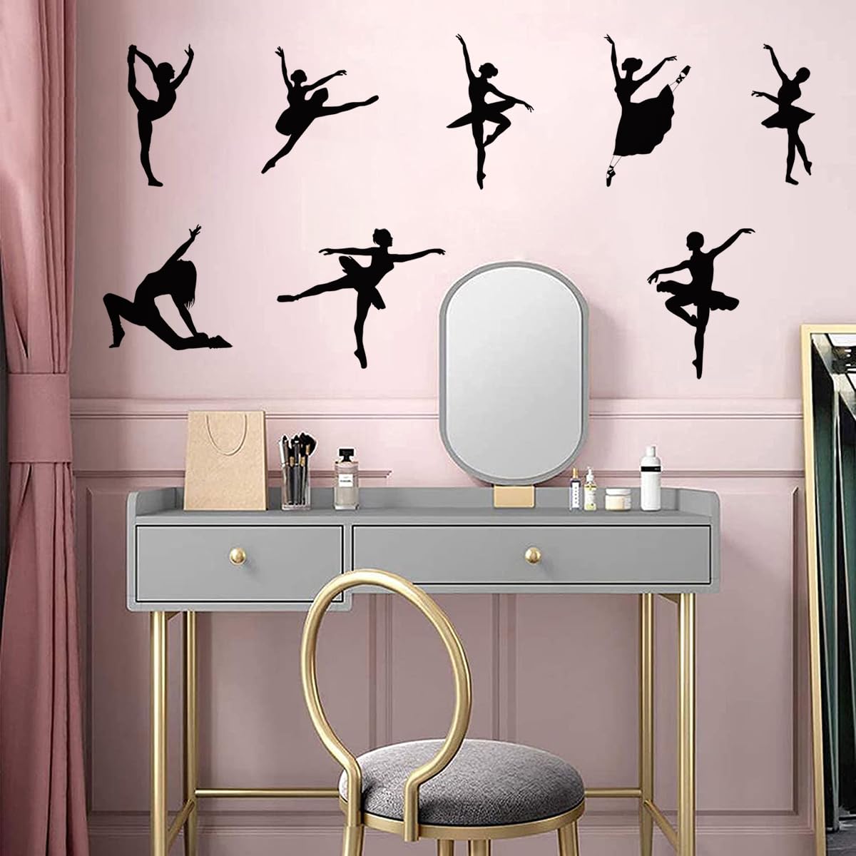 MEFOSS ballet yoga art decals add elegance to a dance studio or practice space.