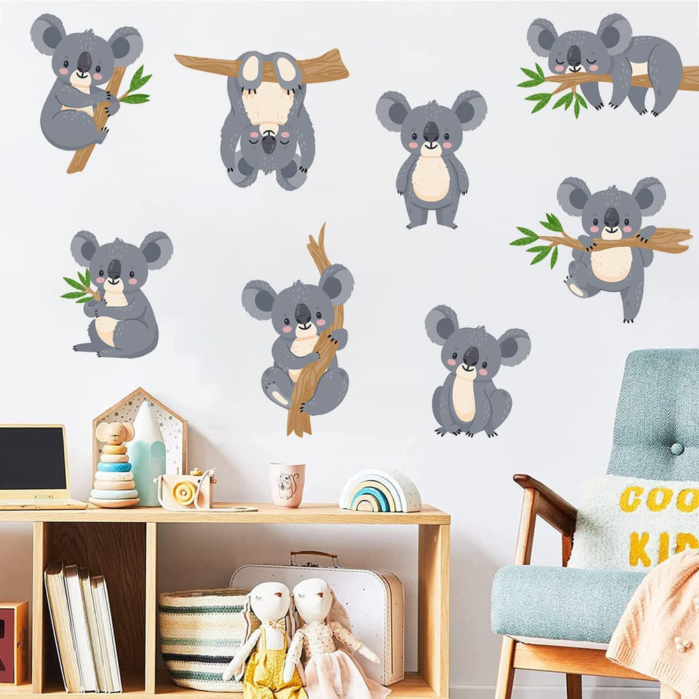 MEFOSS koala tree branch decals add playful charm to playrooms and classrooms.