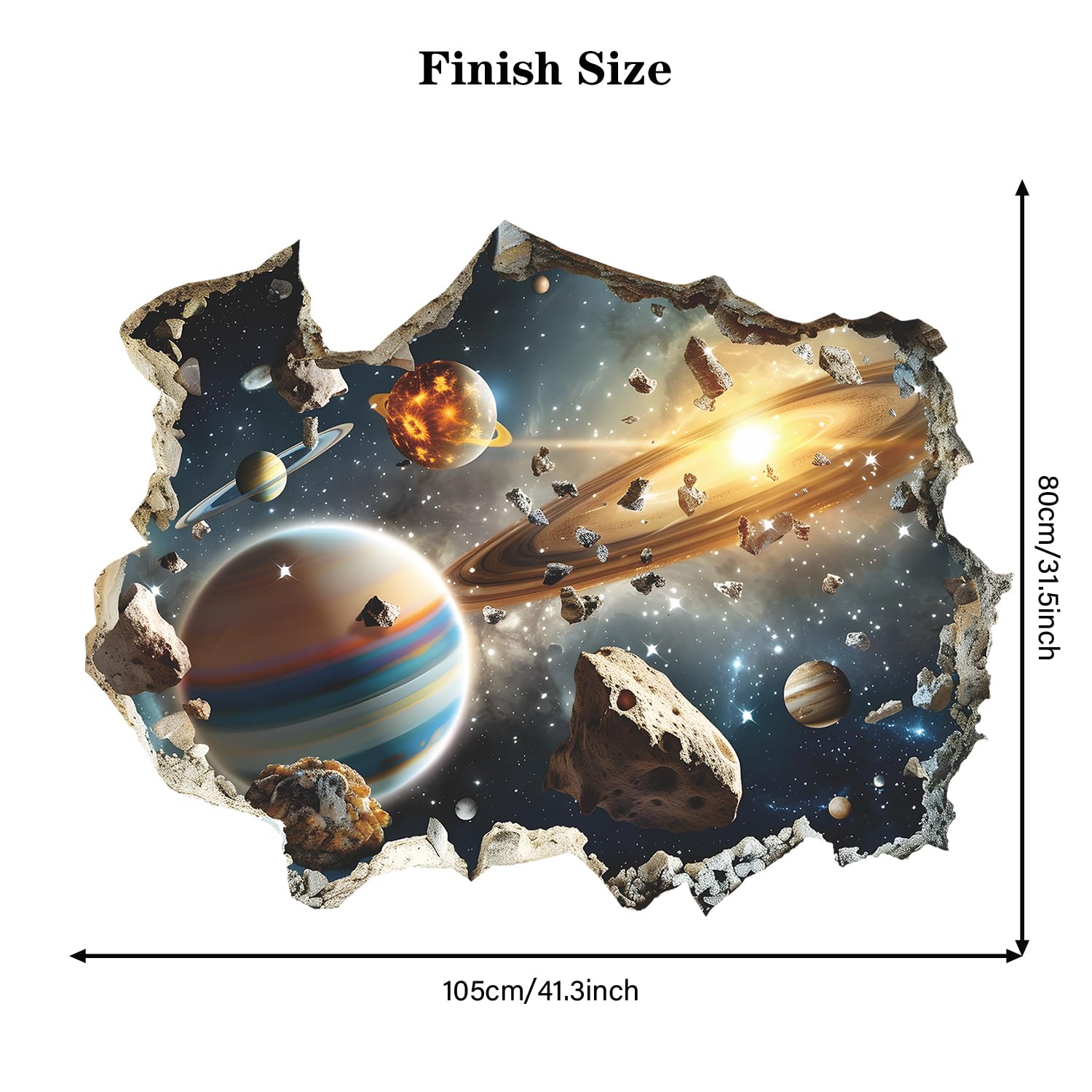 MEFOSS milky way 3D wall mural adds depth to living rooms or nurseries.