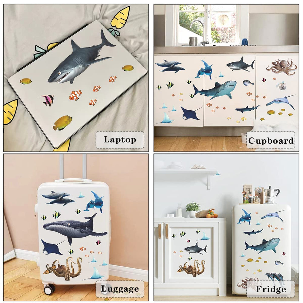 MEFOSS puffer fish decal adds color and whimsy to bathrooms