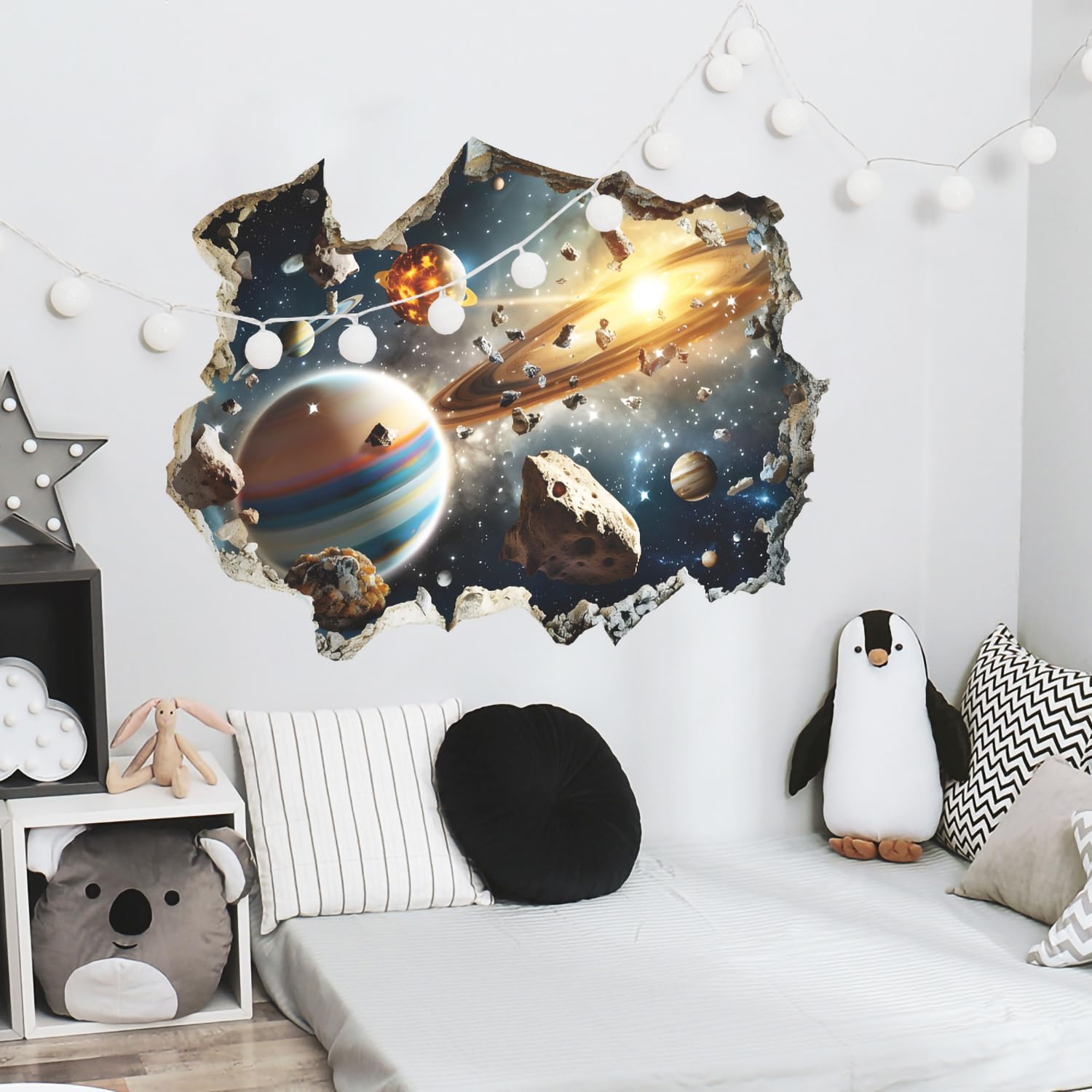MEFOSS space themed decor for nurseries and bedrooms with easy repositioning.