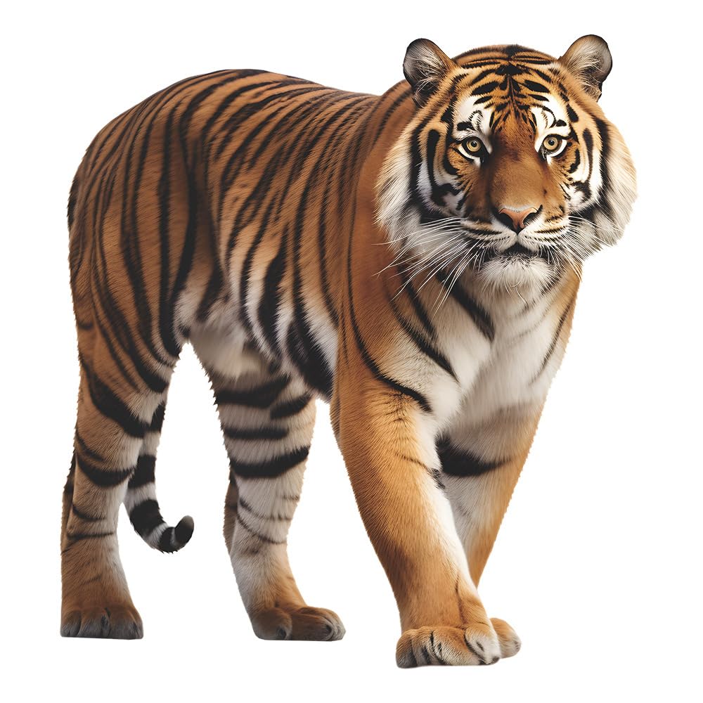 MEFOSS tiger wall decal in bedroom decor creates a warm, inviting backdrop.