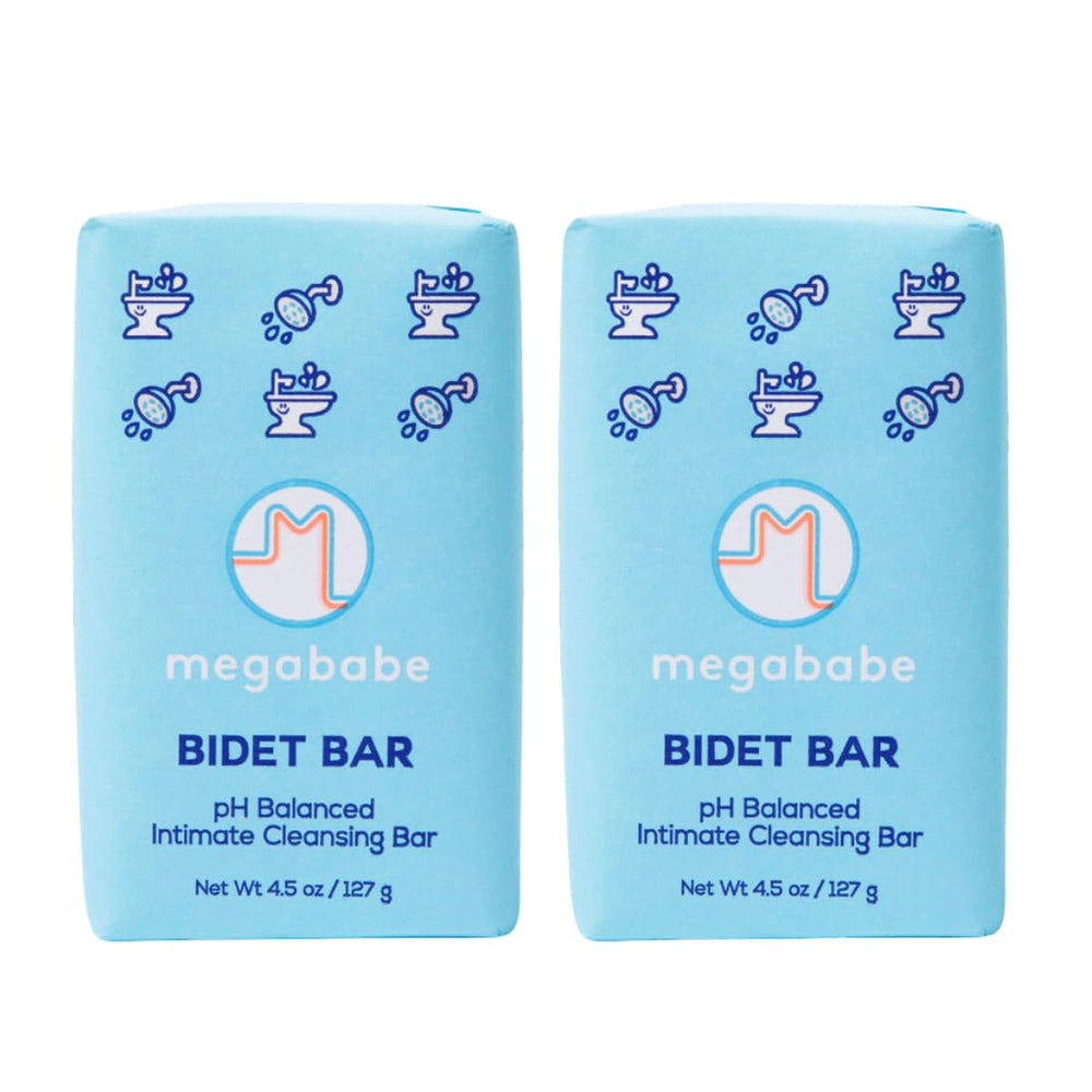Megababe Bidet Bar pack of two for daily, gentle cleansing.