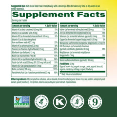 Close-up of MegaFood Kids One Daily Multivitamin capsules, vegetarian plant-based