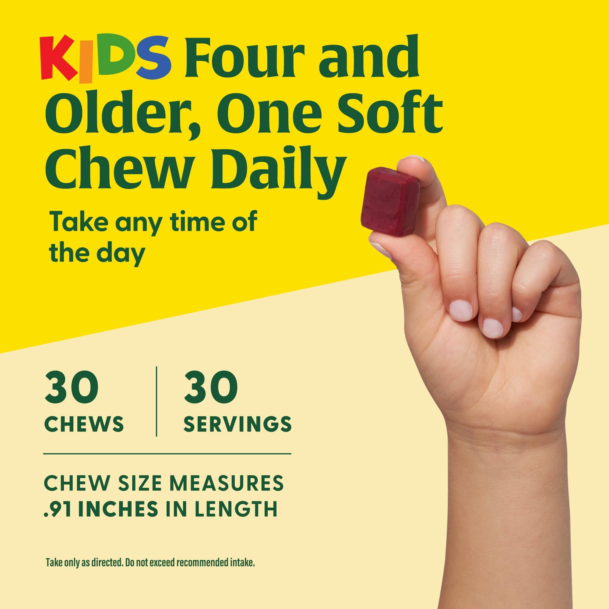 MegaFood label shows vitamins B, C, D, and E in the grape chew