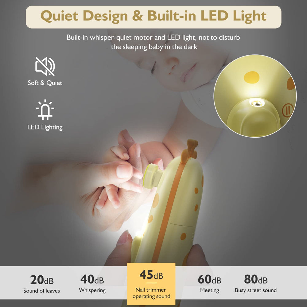 Megainvo baby nail trimmer with 2 speed modes for gentle trimming