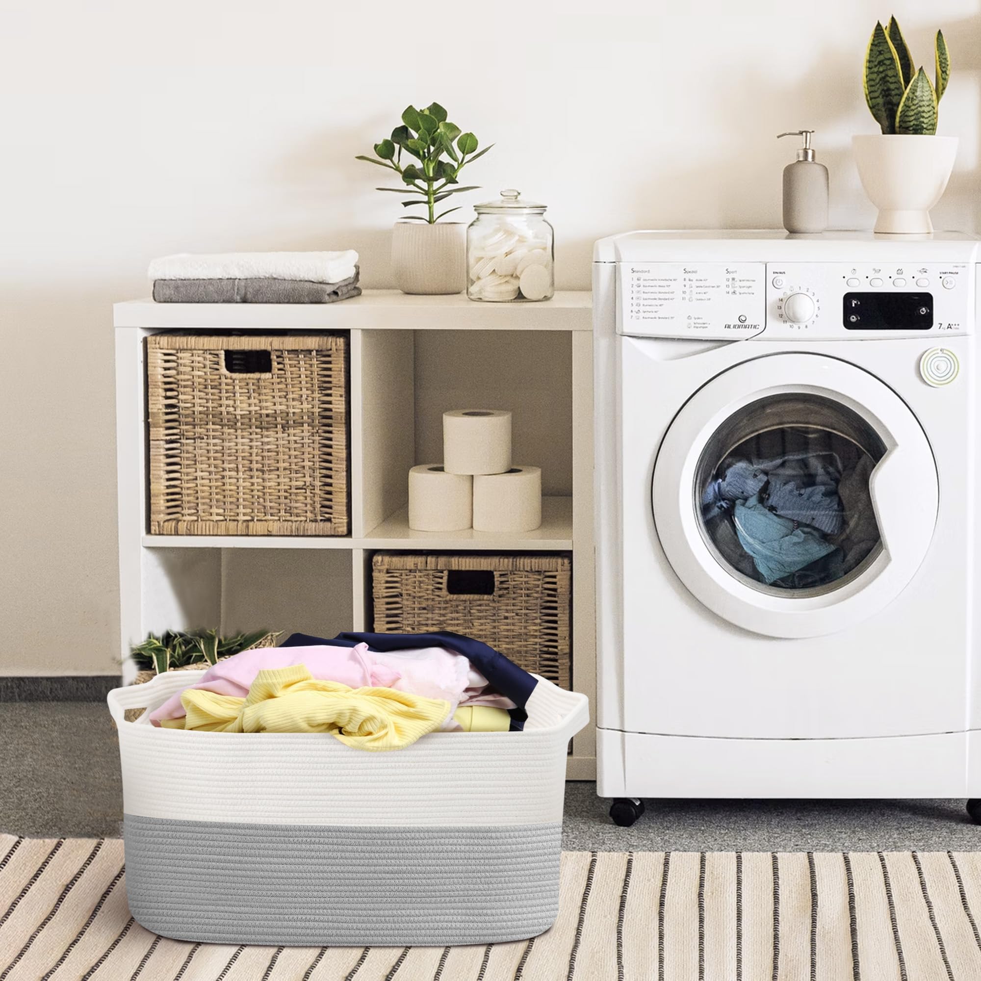 MEGASKET grey basket suitable for baby and pet-friendly spaces.