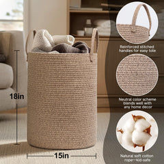 MEGASKET cotton rope basket highlights durable weave for heavy loads and long-term use.