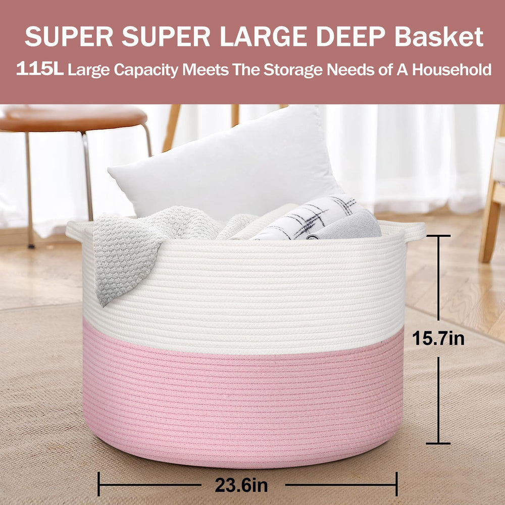 MEGASKET cotton rope storage basket ideal for nursery organization