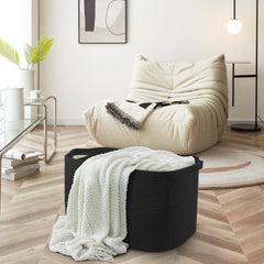 MEGASKET cotton rope storage bin with built-in handles for easy transport.
